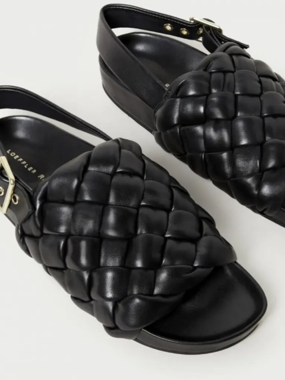 Loeffler Randall Benton Woven Slingback Sandal Black Size 12
